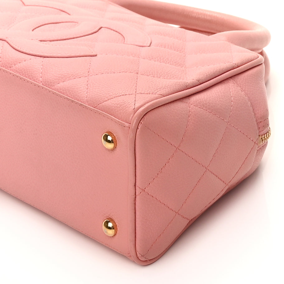 Chanel Caviar Quilted Small Bowler Pink Image 8