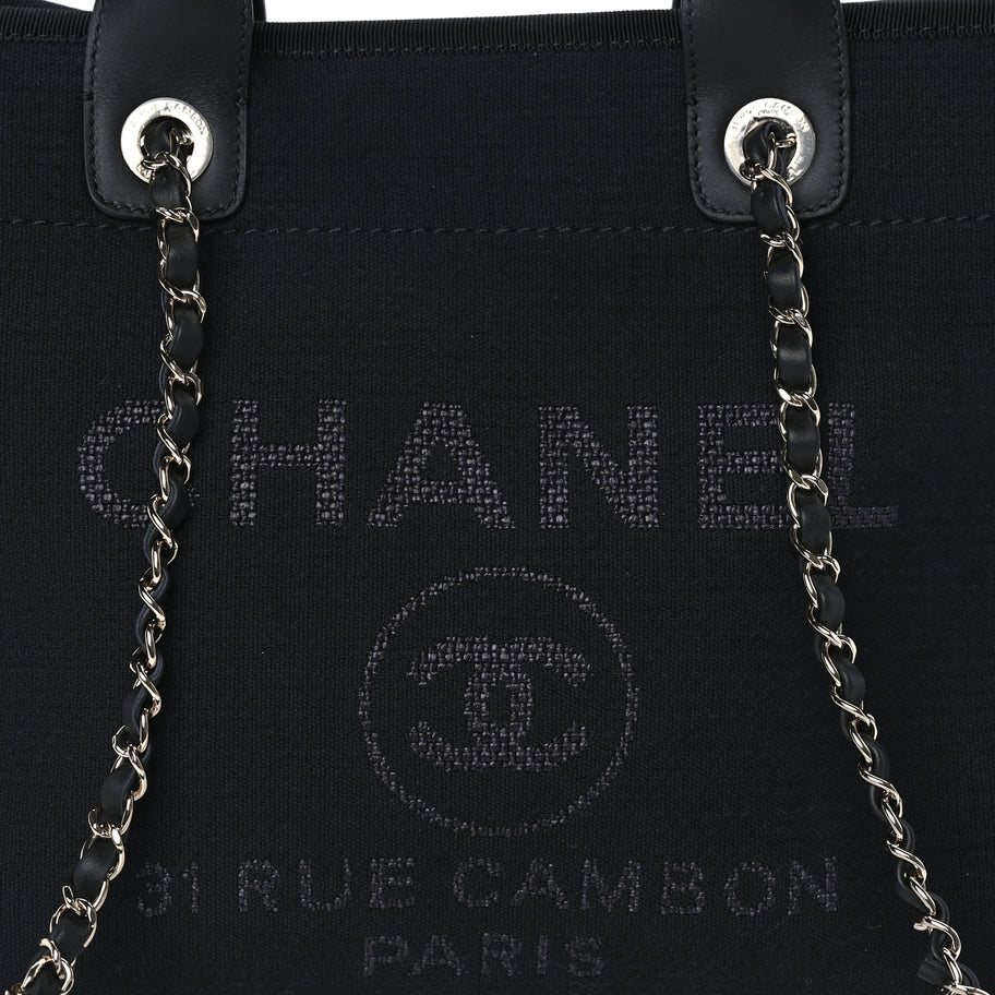Chanel Mixed Fibers Small Deauville Tote Black Image 4