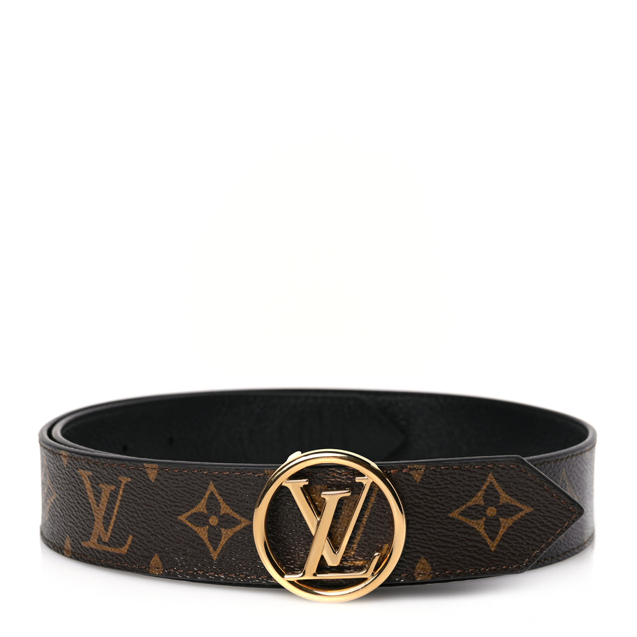 Louis Vuitton Monogram LV Circle 35mm Reversible Belt 80 32 Black Image 1