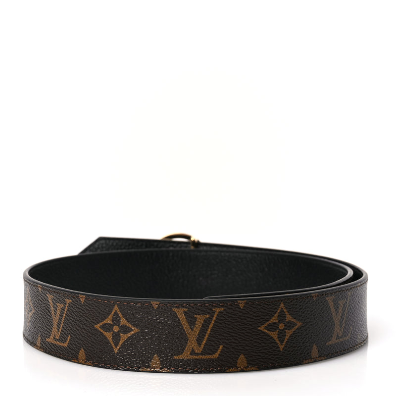  Louis Vuitton Monogram LV Circle 35mm Reversible Belt 80 32 Black