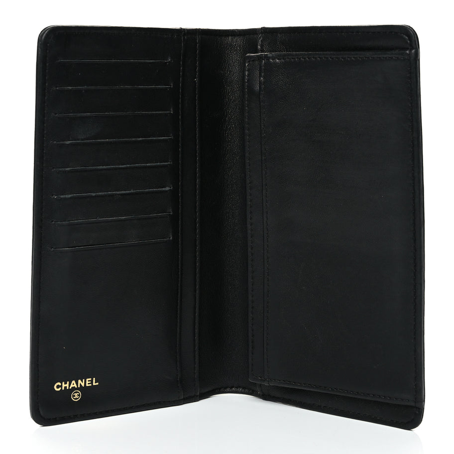 Chanel Lambskin Quilted Boy Yen Wallet Black Image 5