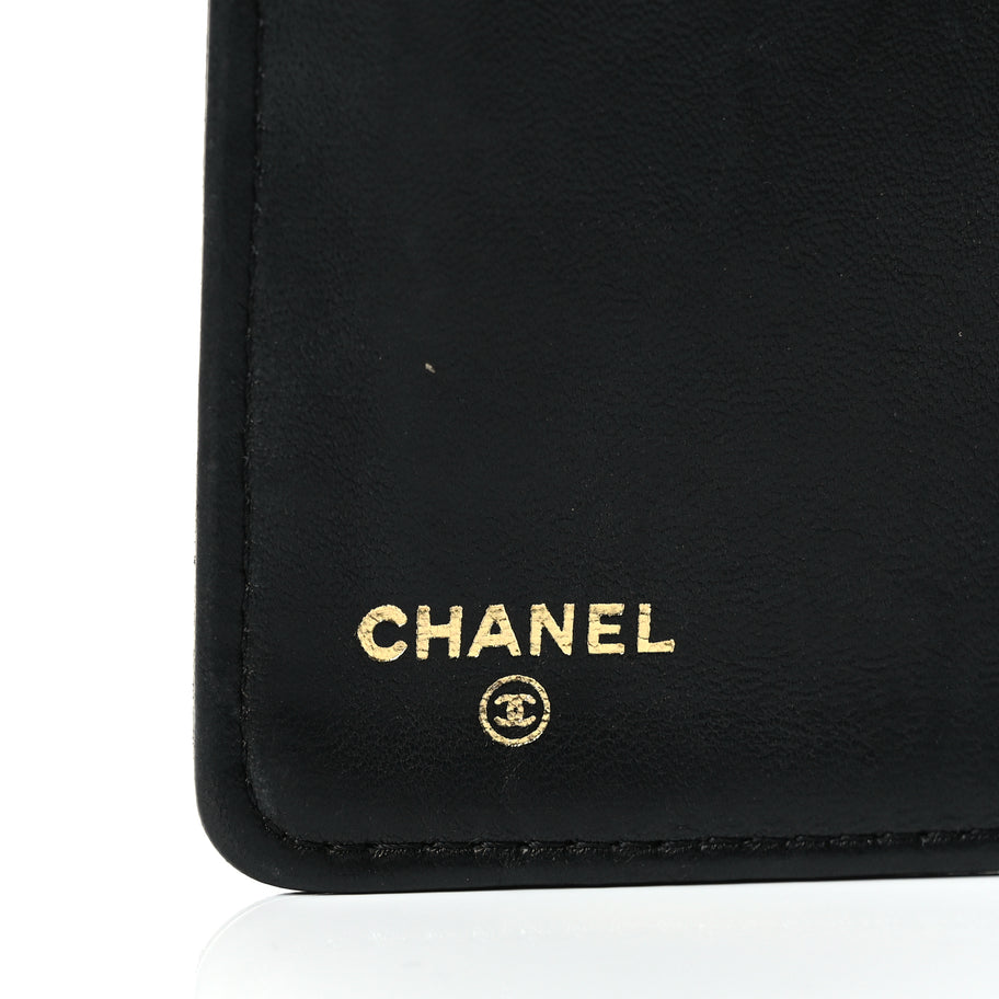 Chanel Lambskin Quilted Boy Yen Wallet Black Image 6