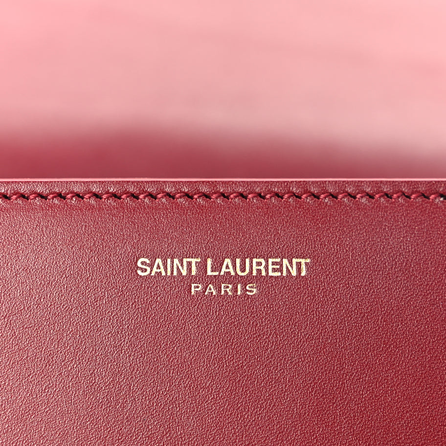 Saint Laurent Calfskin Medium Classic Monogram Universite Bag  Oxblood Image 5
