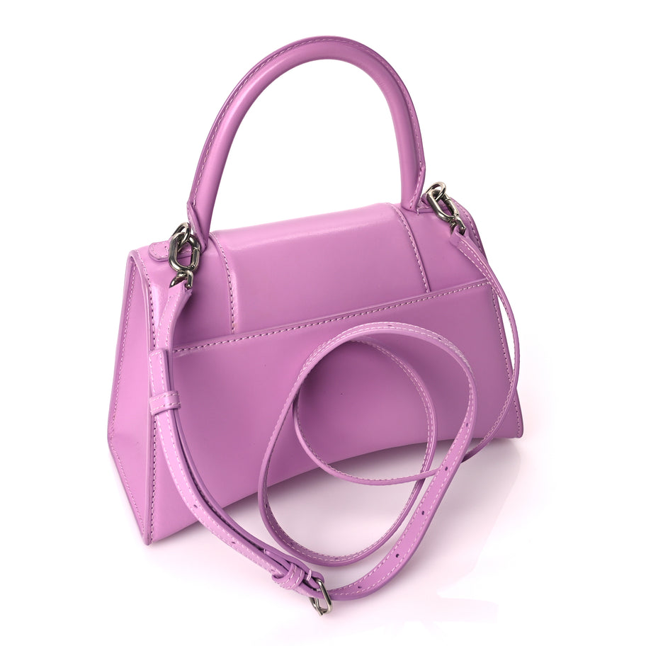 Balenciaga Shiny Box Calfskin Tonal B Small Hourglass Top Handle Bag Lilac Image 2