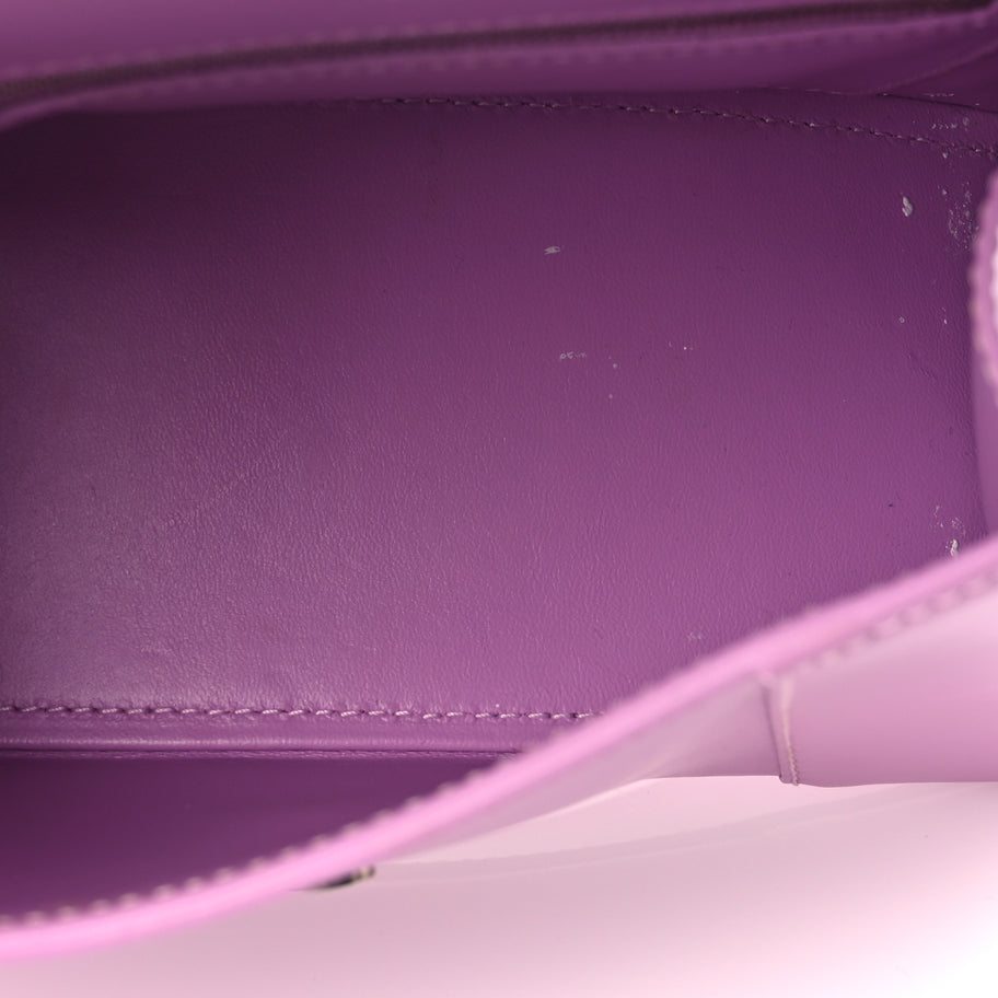 Balenciaga Shiny Box Calfskin Tonal B Small Hourglass Top Handle Bag Lilac Image 4