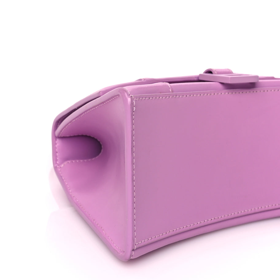 Balenciaga Shiny Box Calfskin Tonal B Small Hourglass Top Handle Bag Lilac Image 7
