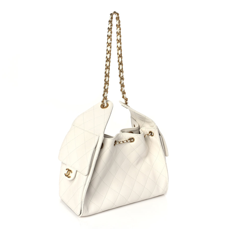 Chanel Caviar Quilted Small Chanel 25 Handbag White Image 2