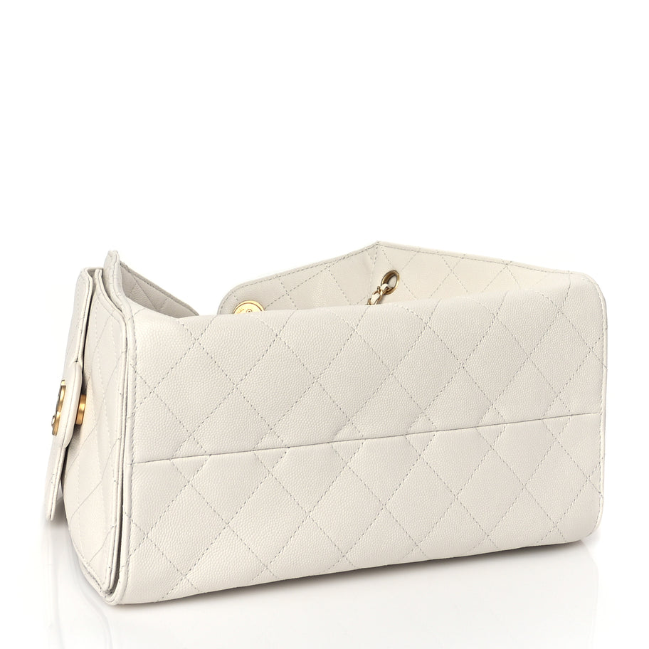 Chanel Caviar Quilted Small Chanel 25 Handbag White Image 3