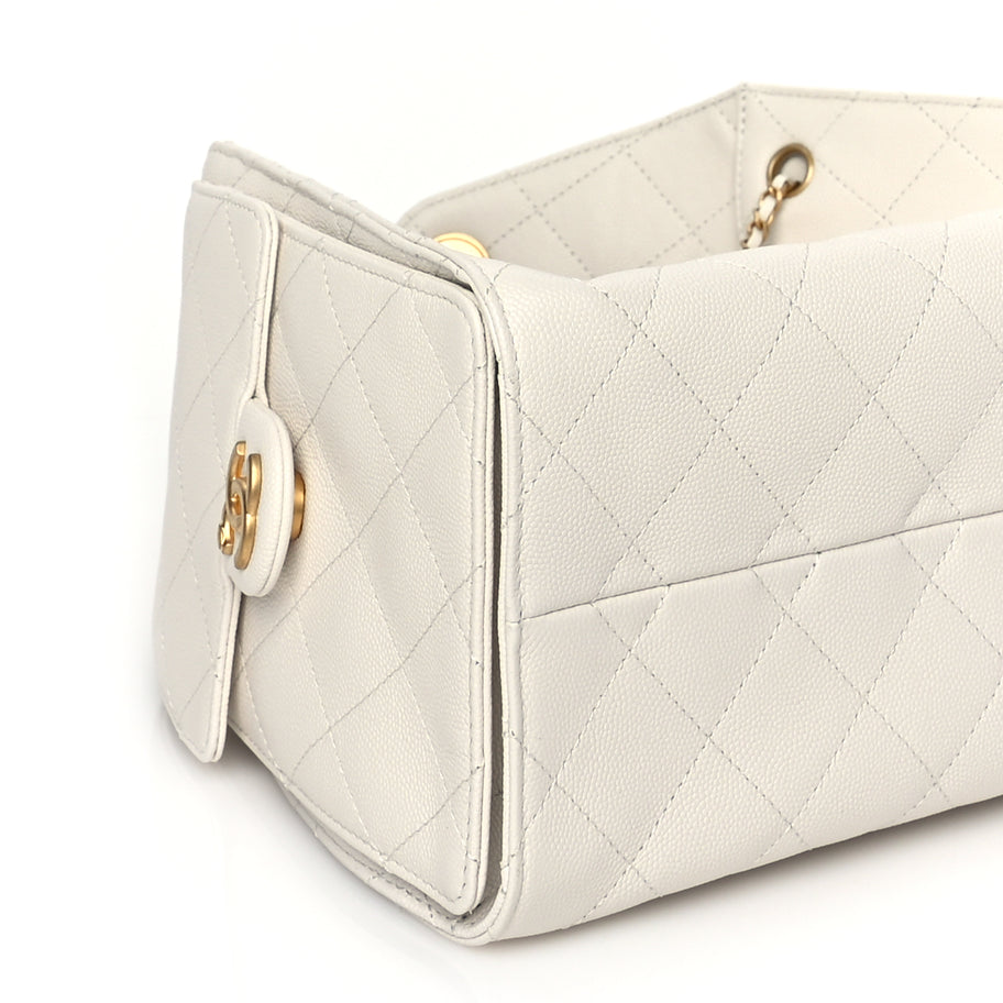 Chanel Caviar Quilted Small Chanel 25 Handbag White Image 8