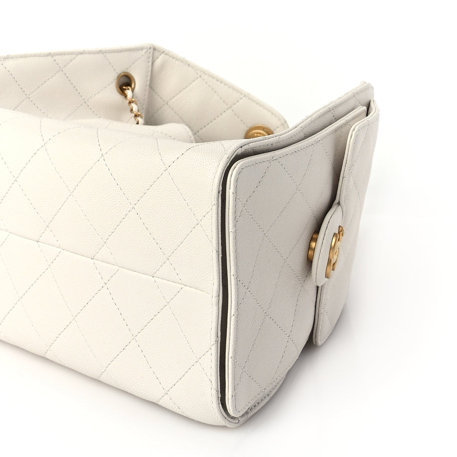Chanel Caviar Quilted Small Chanel 25 Handbag White Image 9