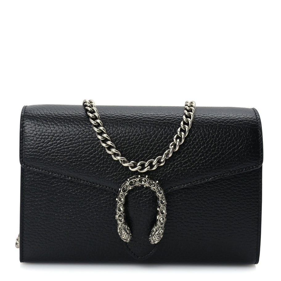 Gucci Calfskin Mini Dionysus Chain Wallet Black Image 1