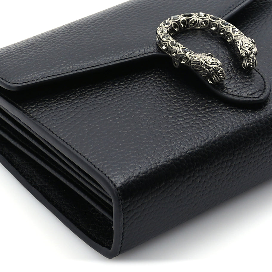 Gucci Calfskin Mini Dionysus Chain Wallet Black Image 7