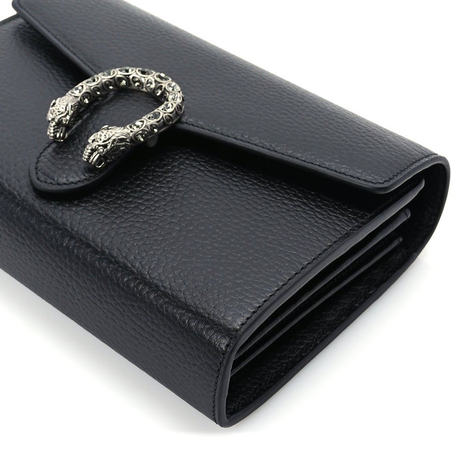Gucci Calfskin Mini Dionysus Chain Wallet Black Image 8