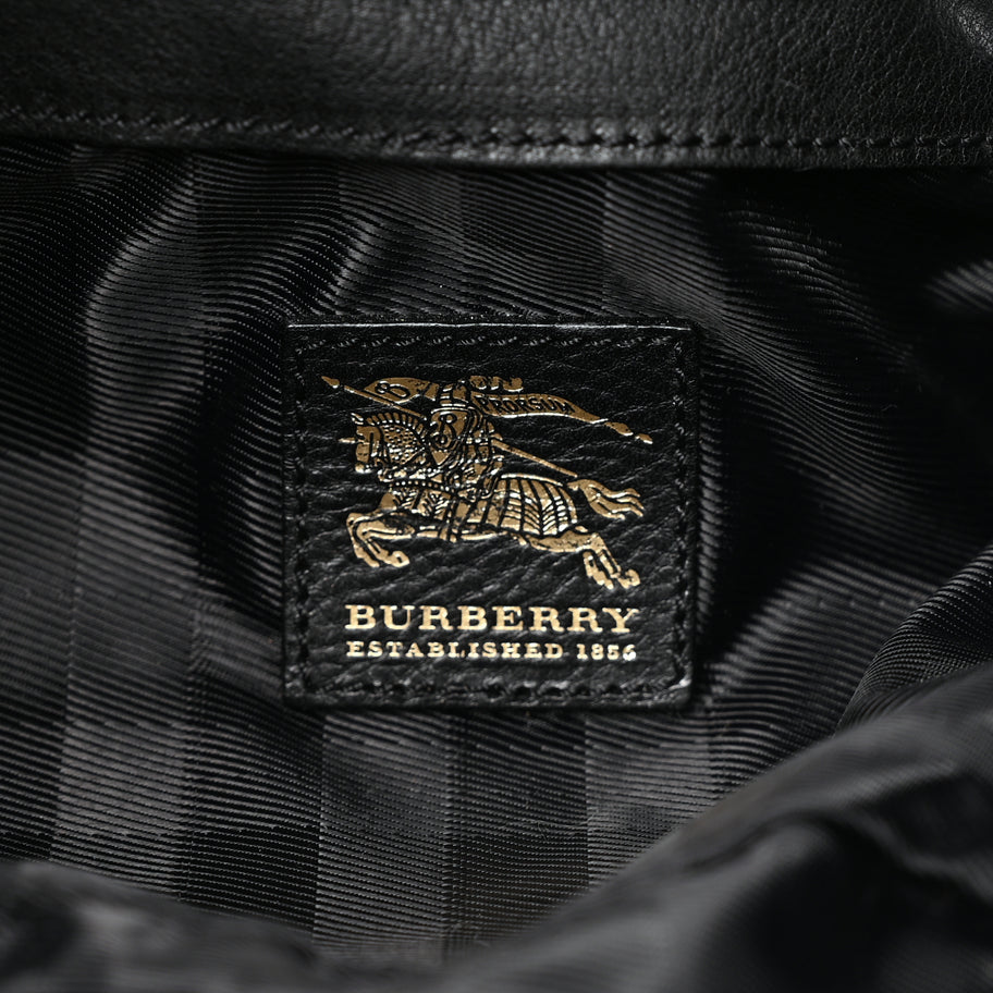 Burberry Grainy Calfskin House Check Margaret Bag Black Image 5