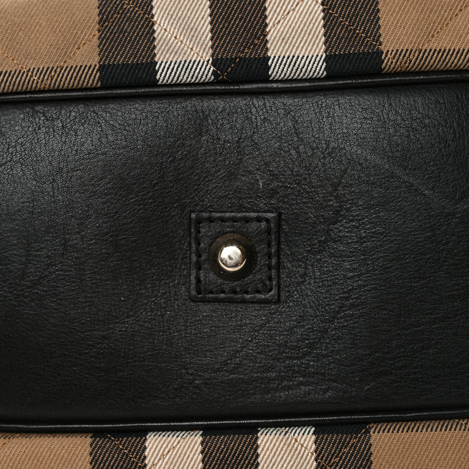 Burberry Grainy Calfskin House Check Margaret Bag Black Image 9