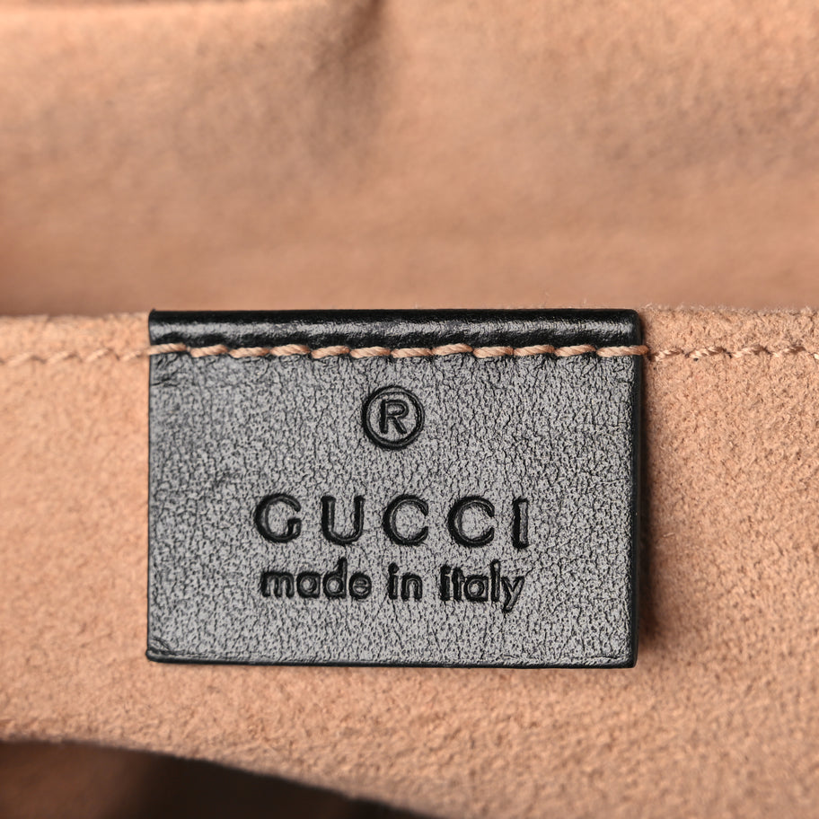 Gucci Calfskin Matelasse Small GG Marmont Chain Shoulder Bag Black Image 5