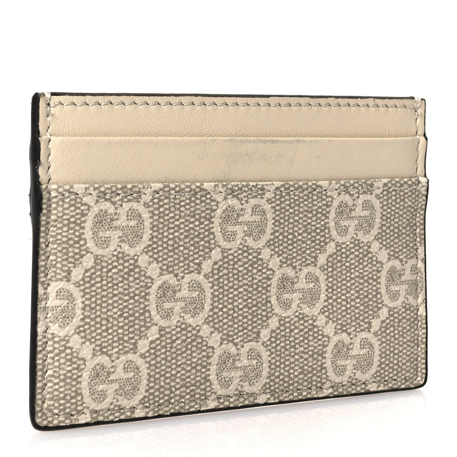 Gucci GG Supreme Monogram Calfskin Card Holder Beige Mystic White Image 3