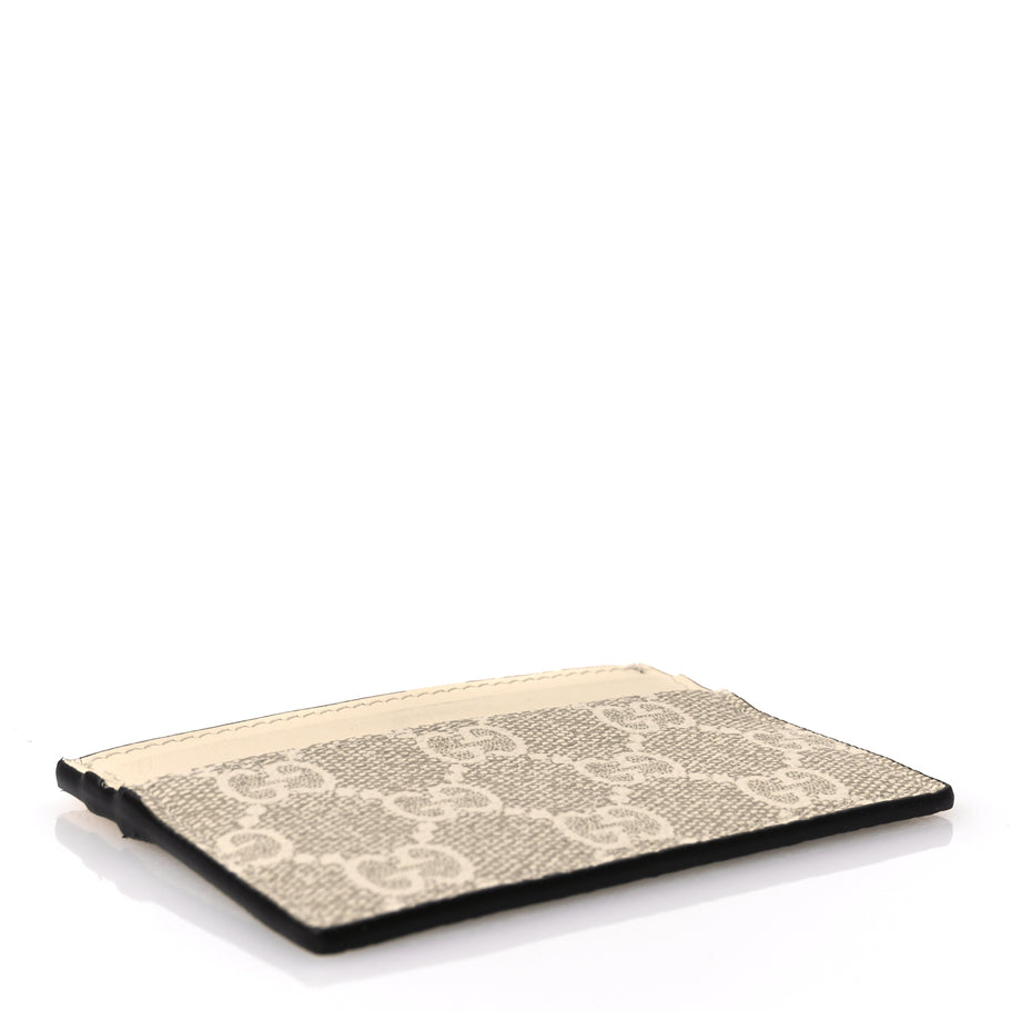 Gucci GG Supreme Monogram Calfskin Card Holder Beige Mystic White Image 4