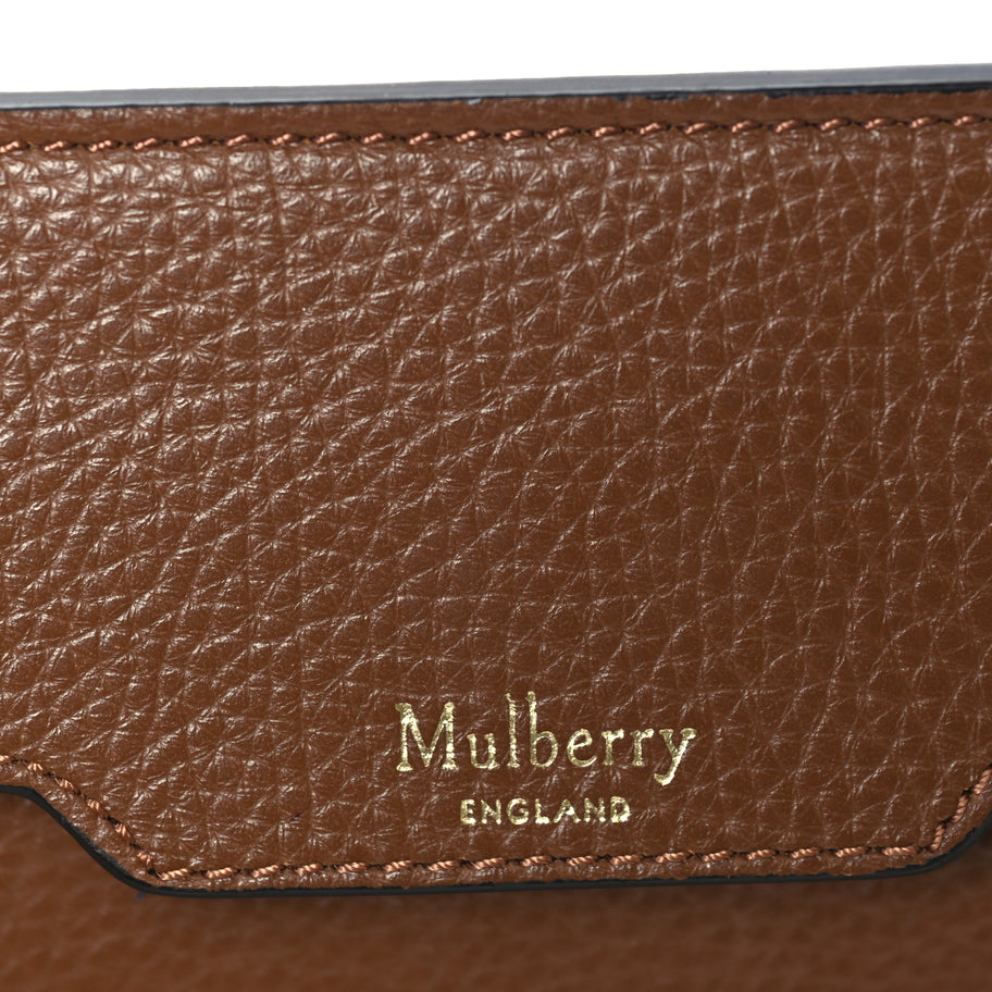 Mulberry Small Classic Grain Bayswater Tote Oak Oxford Blue Image 5