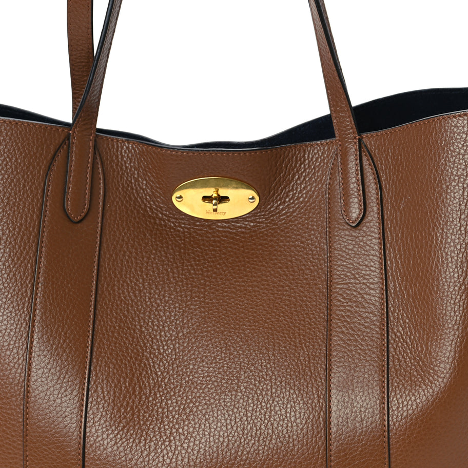 Mulberry Small Classic Grain Bayswater Tote Oak Oxford Blue Image 6