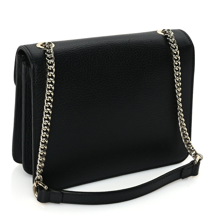 Gucci Dollar Calfskin Small Interlocking G Shoulder Bag Black Image 2