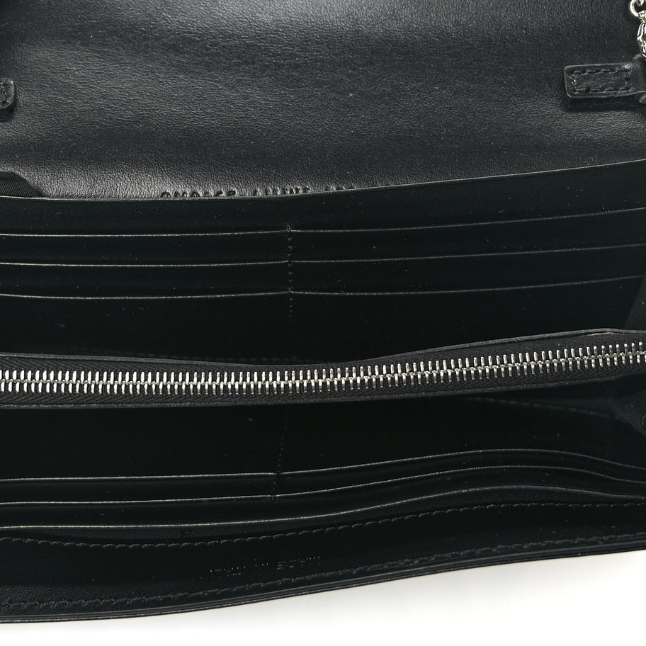 Fendi X MARC JACOBS Nappa Vitello King Logo Print Continental Wallet On Chain White Black Image 4