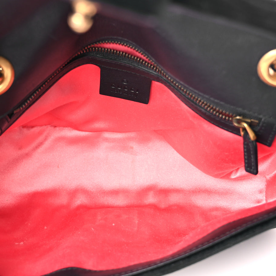 Gucci Velvet Matelasse Small GG Marmont Shoulder Bag Black Image 4