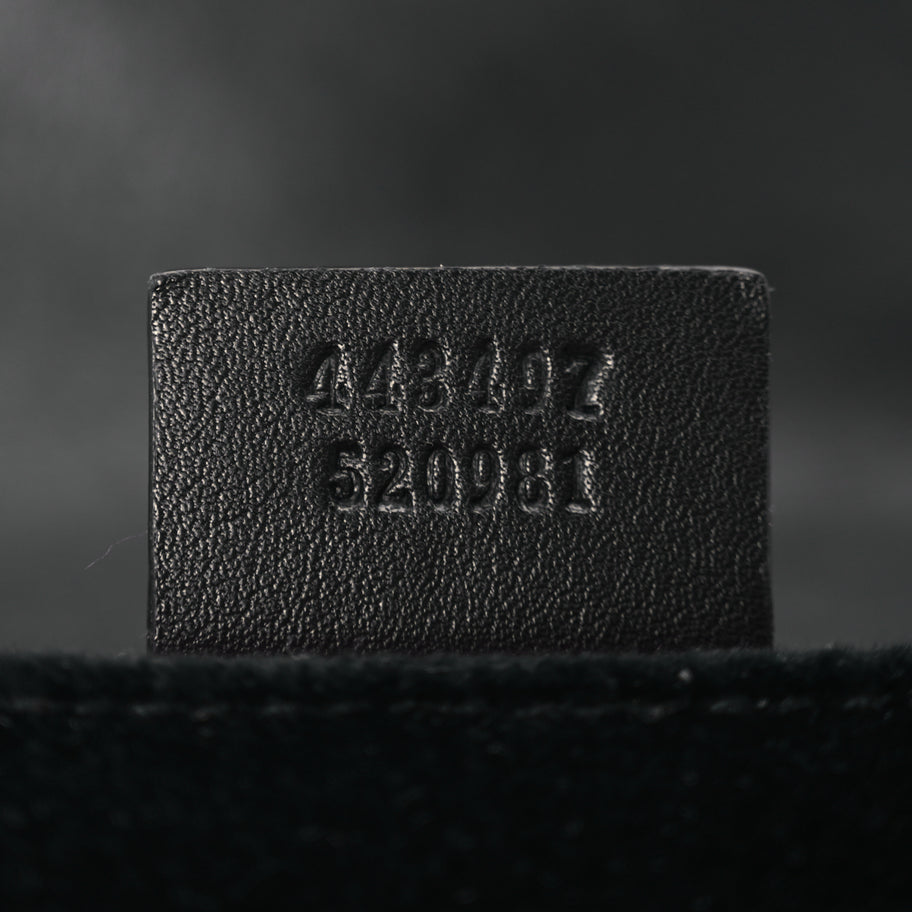 Gucci Velvet Matelasse Small GG Marmont Shoulder Bag Black Image 6