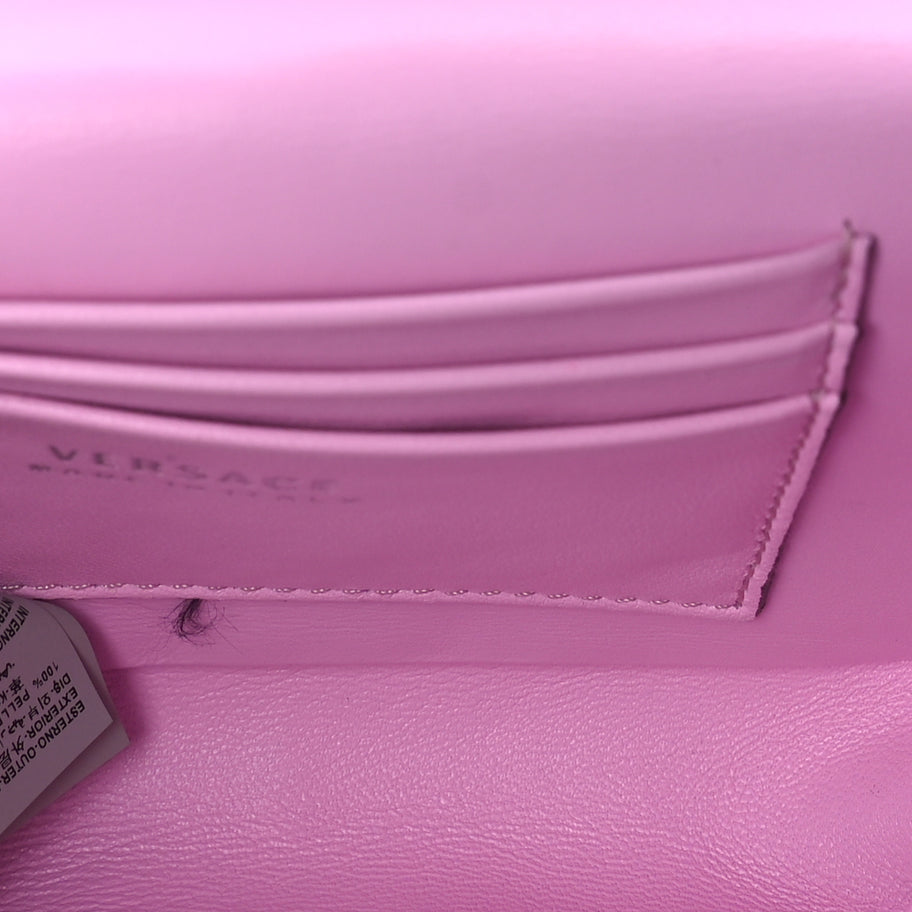 Versace Patent Quilted Virtus Tonal Evening Bag  Pink Image 4