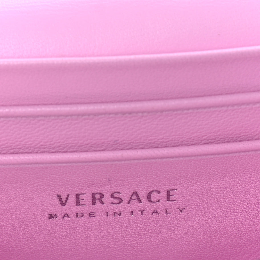 Versace Patent Quilted Virtus Tonal Evening Bag  Pink Image 5