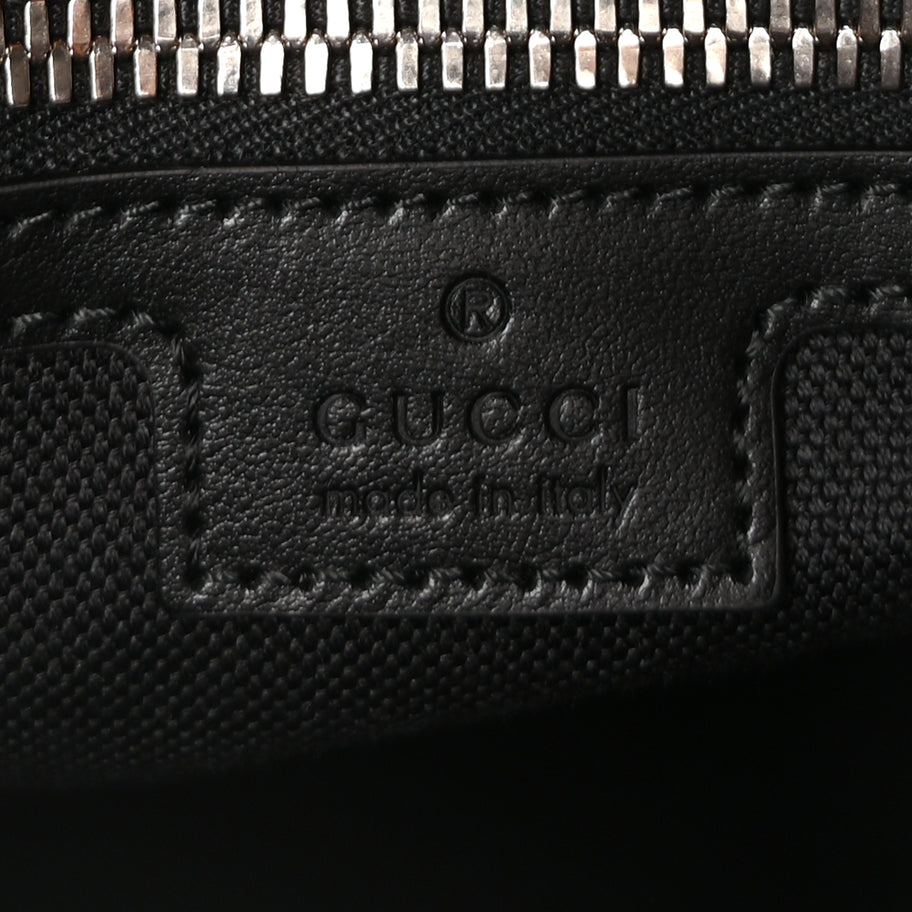 Gucci GG Supreme Monogram Appia Calfskin Web Large Messenger Bag Black Grey Image 5