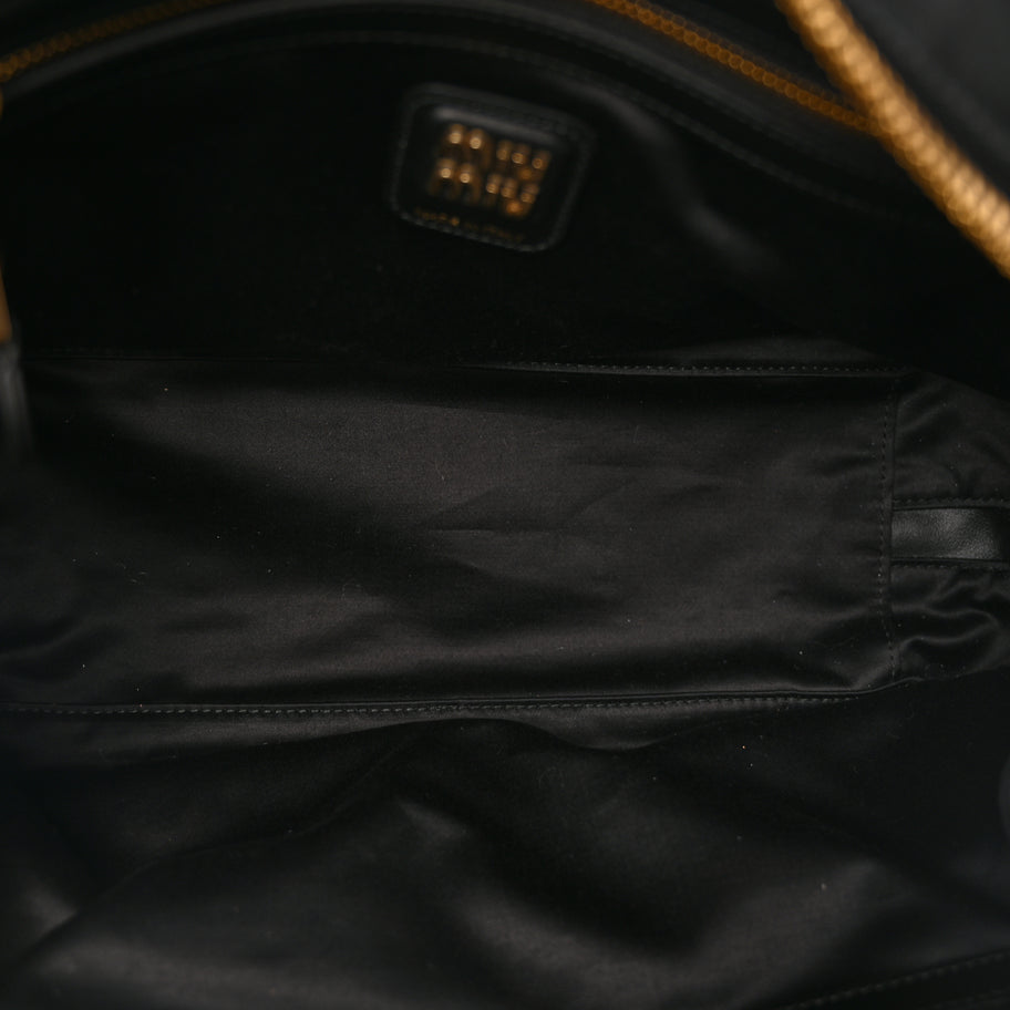 Miu Miu Soft Calf Softy Large Beau Top Handle Bag Black Image 4