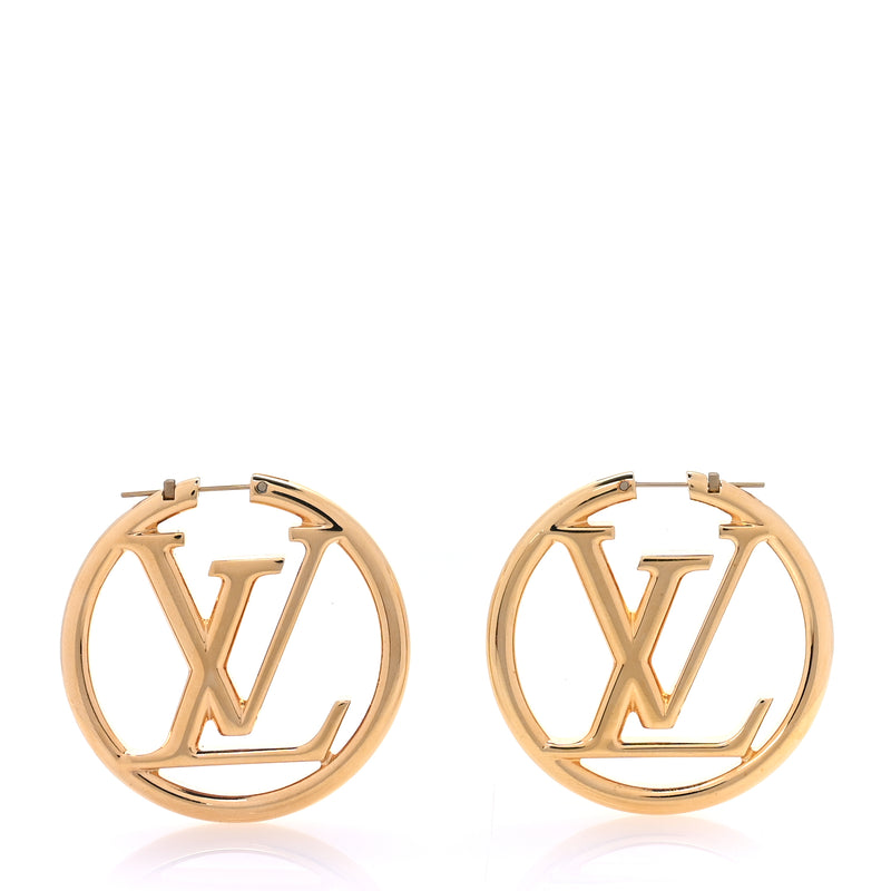 Louis Vuitton Metal Louise Hoop Earrings  Gold