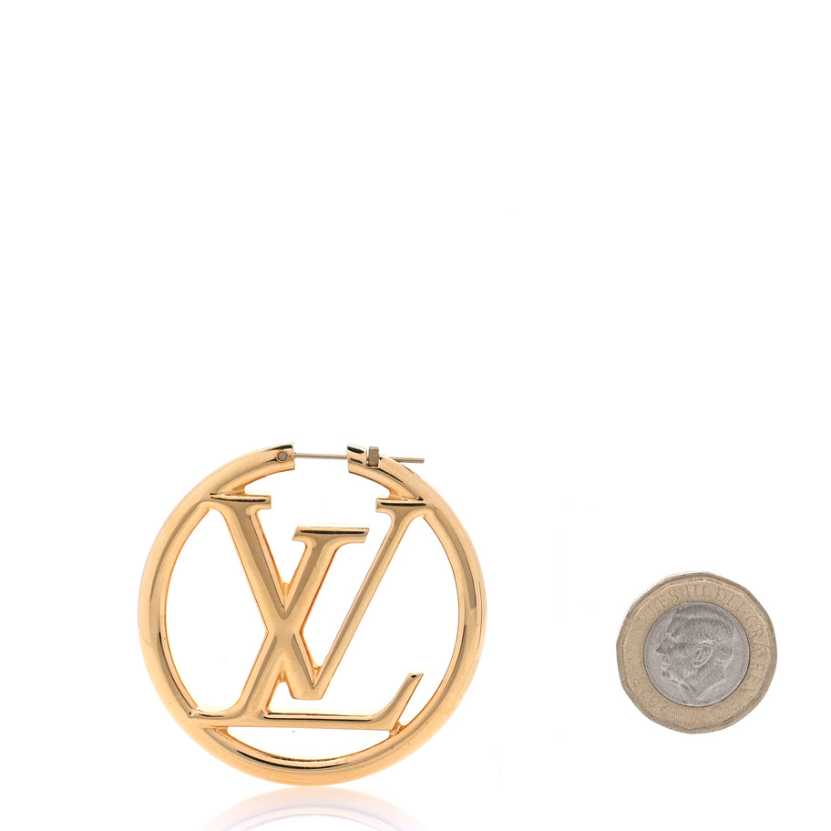 Louis Vuitton Metal Louise Hoop Earrings  Gold Image 3
