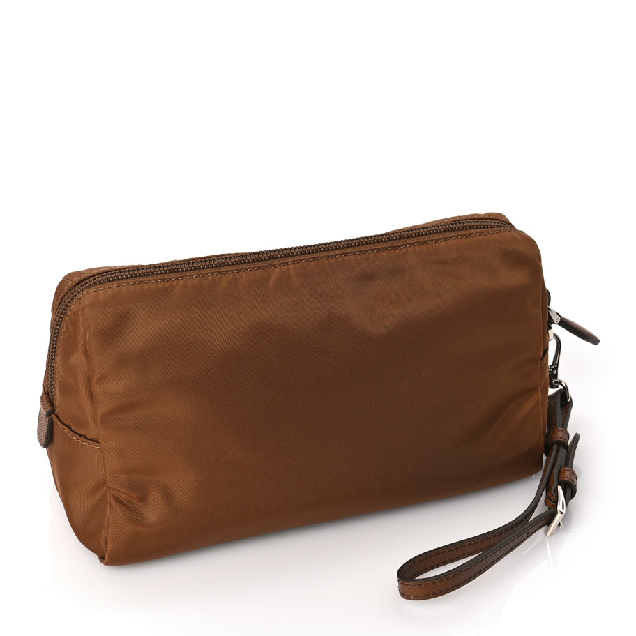 Prada Re-Nylon Vela Saffiano Wristlet Brandy Image 3