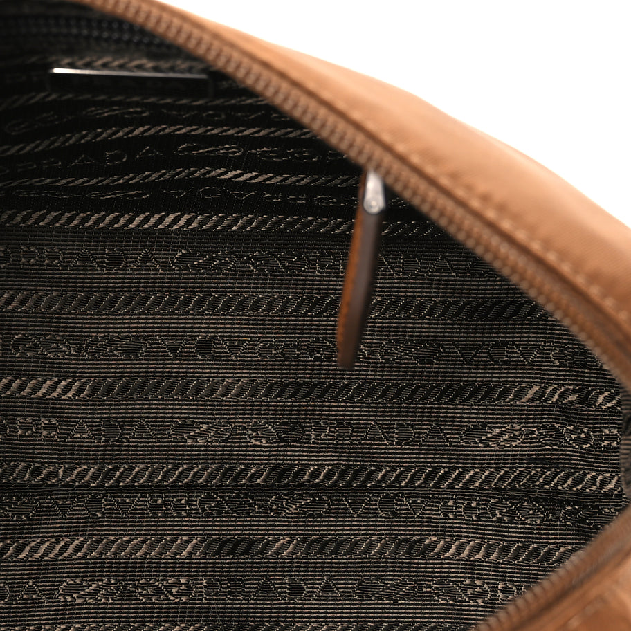 Prada Re-Nylon Vela Saffiano Wristlet Brandy Image 5