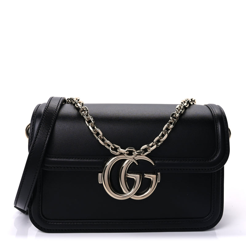  Gucci Calfskin Go Small Shoulder Bag  Black