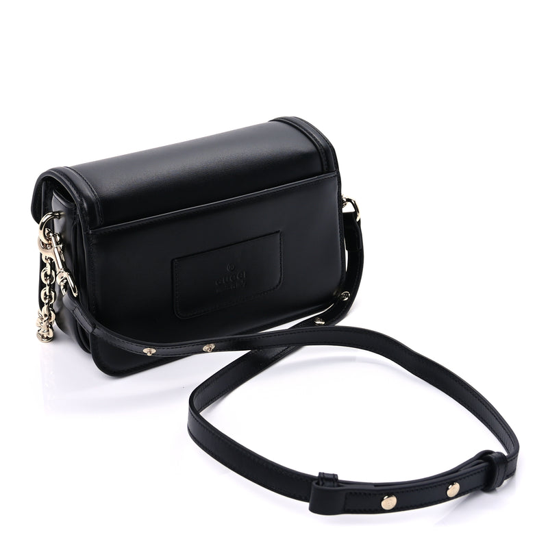  Gucci Calfskin Go Small Shoulder Bag  Black