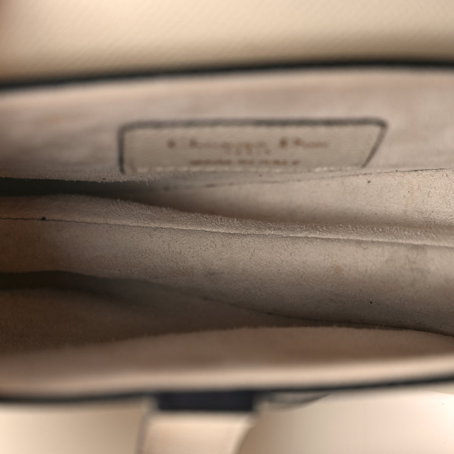 Christian Dior Grained Calfskin Mini Saddle Bag With Strap White Image 4