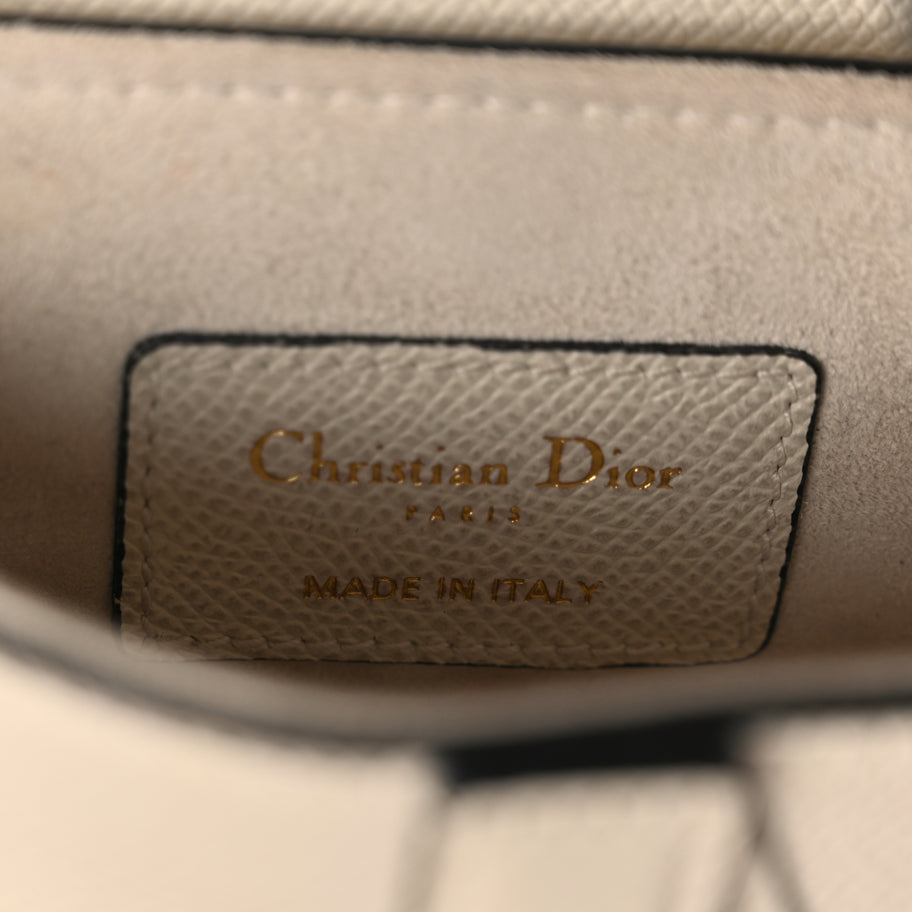 Christian Dior Grained Calfskin Mini Saddle Bag With Strap White Image 5