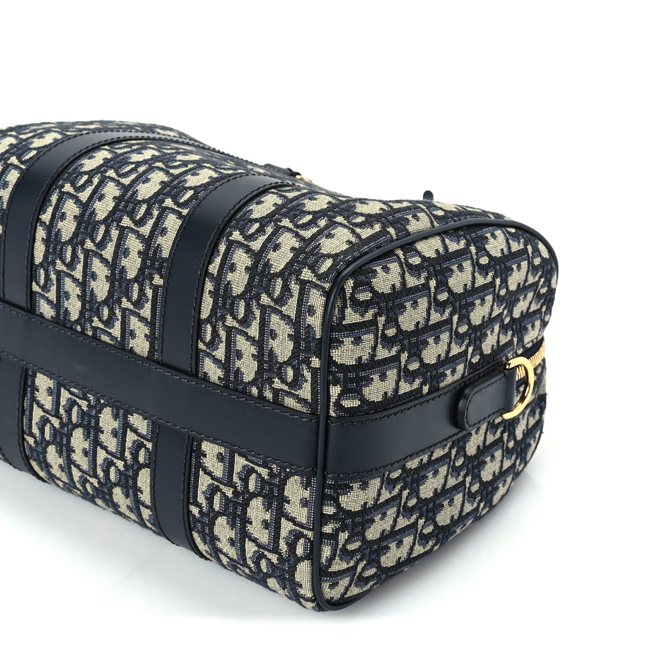 Christian Dior Oblique Calfskin Groove 25 Bag Blue Image 8