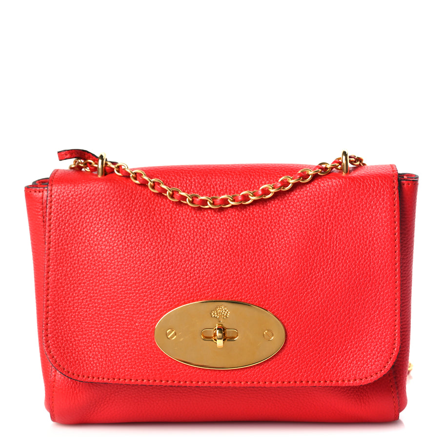 Mulberry Small Classic Grain Calfskin Small Lily Flap Fiery Red Image 1