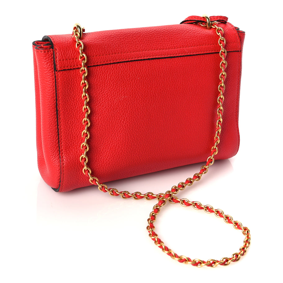 Mulberry Small Classic Grain Calfskin Small Lily Flap Fiery Red Image 2