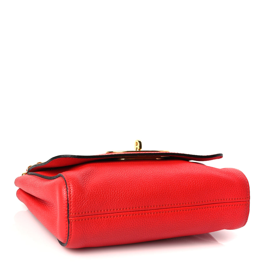Mulberry Small Classic Grain Calfskin Small Lily Flap Fiery Red Image 3