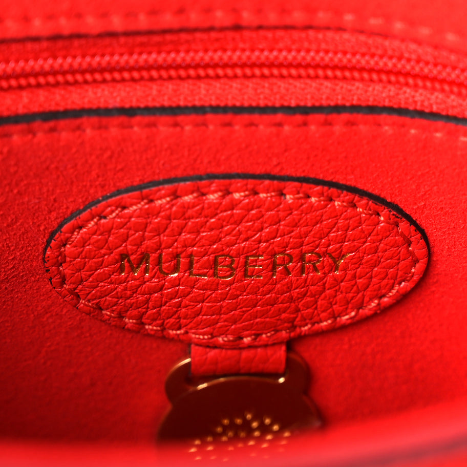 Mulberry Small Classic Grain Calfskin Small Lily Flap Fiery Red Image 5