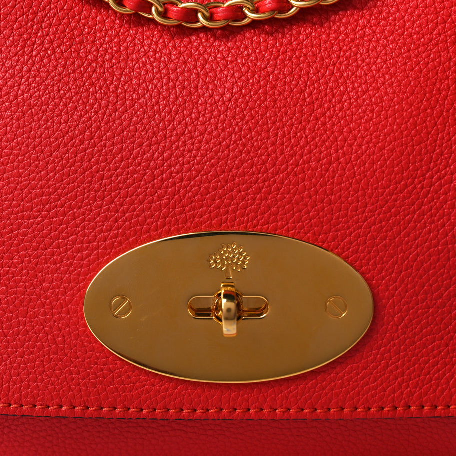 Mulberry Small Classic Grain Calfskin Small Lily Flap Fiery Red Image 6