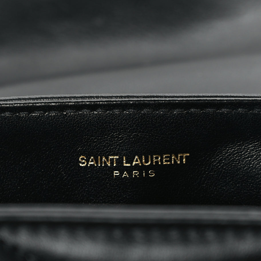 Saint Laurent Calfskin Y Quilted Monogram Toy Loulou Crossbody Satchel Black Image 5