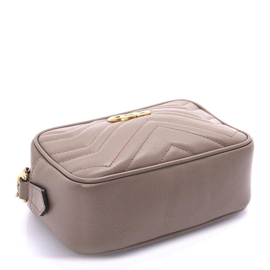 Gucci Calfskin Matelasse Mini GG Marmont Chain Shoulder Bag  Porcelain Rose Image 3