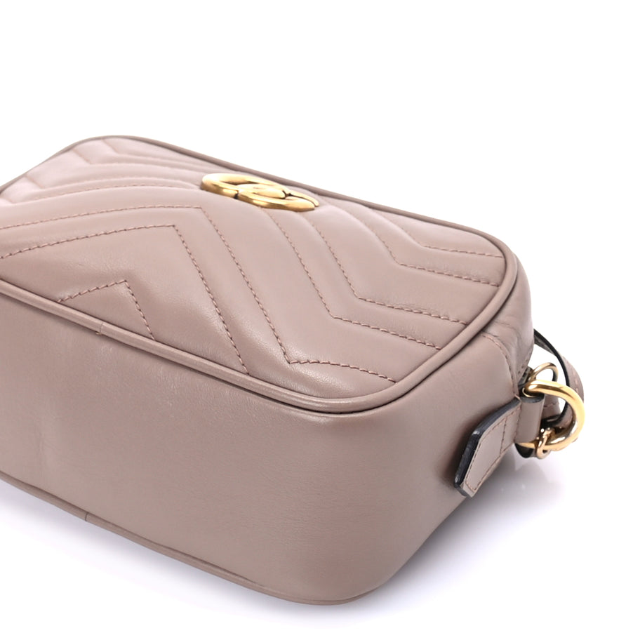 Gucci Calfskin Matelasse Mini GG Marmont Chain Shoulder Bag  Porcelain Rose Image 8