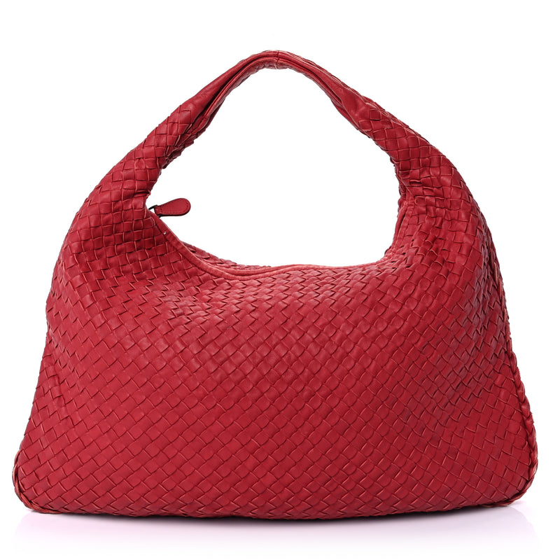  Bottega Veneta Nappa Intrecciato Medium Veneta Hobo Fraise